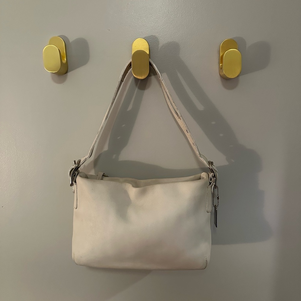 Coach Cream Leather Bag with Tassle - Picture 2 of 5